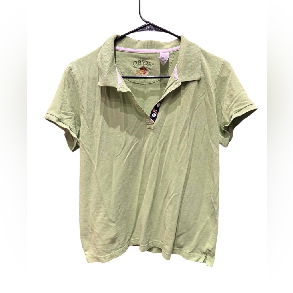 Orvis Light Green Polo Shirt Juniors Large